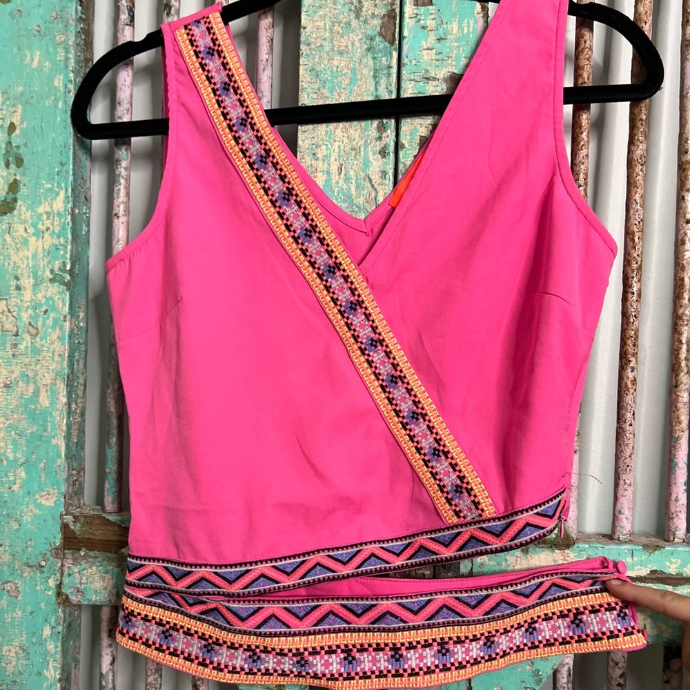 Aztec Print Cut Out Crop Tank